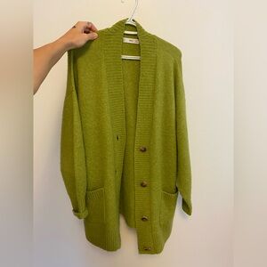 Mango Olive Green Women's Cardigan